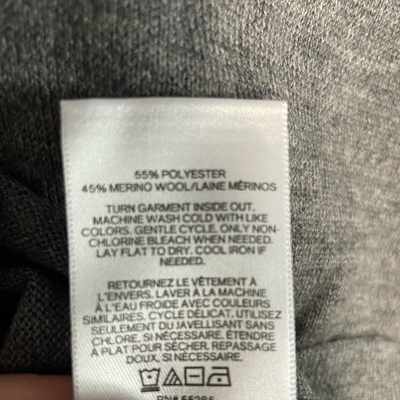 NWT Express Merino Wool Blend quarter zip gray sweater. Size Small - Picture 6 of 6